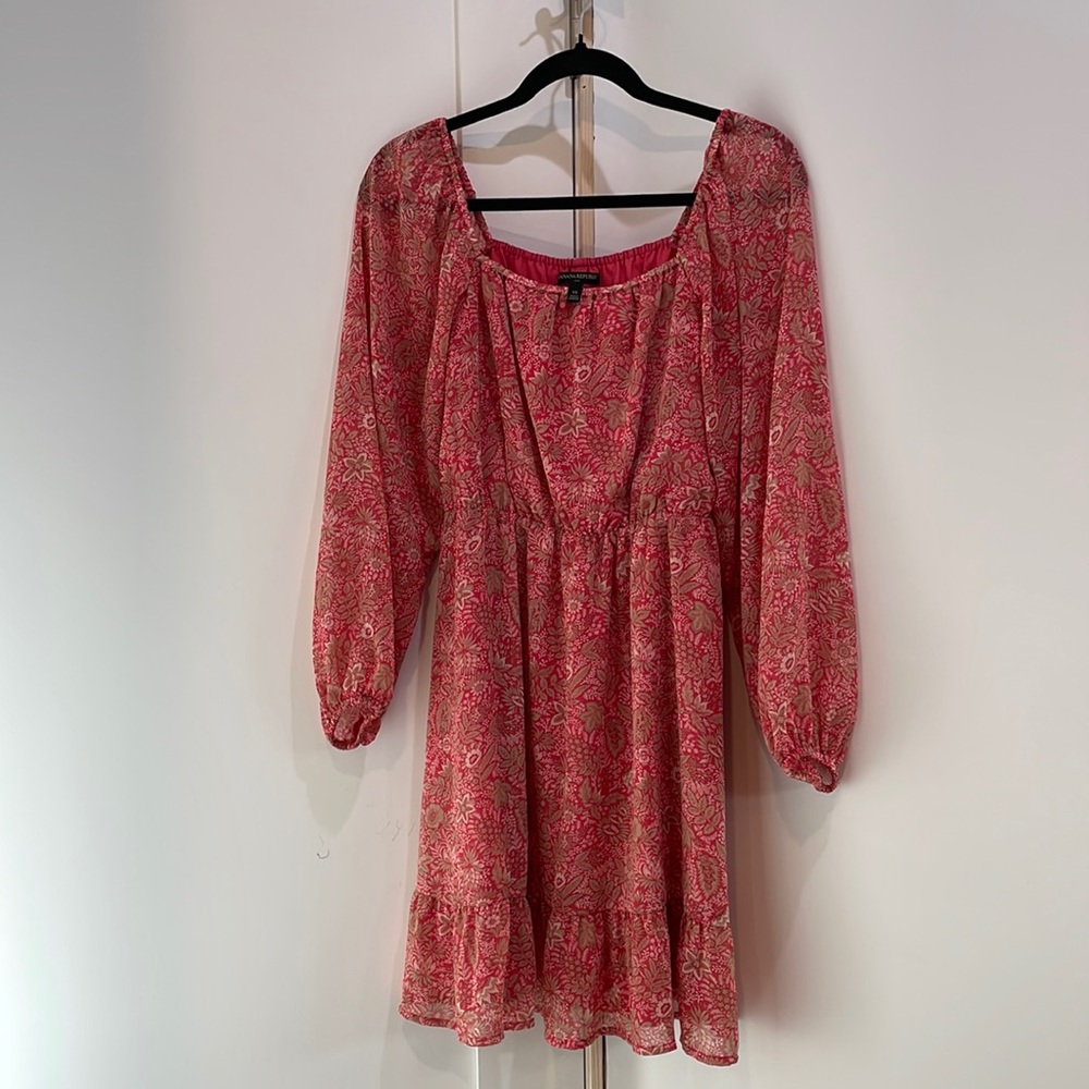 Banana republic XS paisley floral romantic long sleeve dress